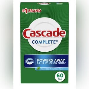 Cascade Complete Powder Dishwasher Detergent, Fresh Scent, 60 ounces
